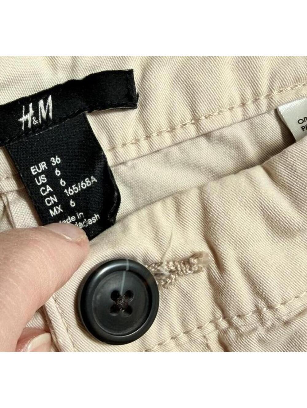 H&M Beige Cuffed Chino Shorts Size 6 Fits 4/6 - Picture 6 of 8